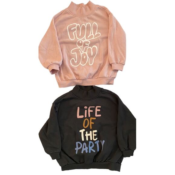 2 Toddler Girl Sweatshirts Size 2T  Full of Joy & Life of the Party! - Picture 1 of 5